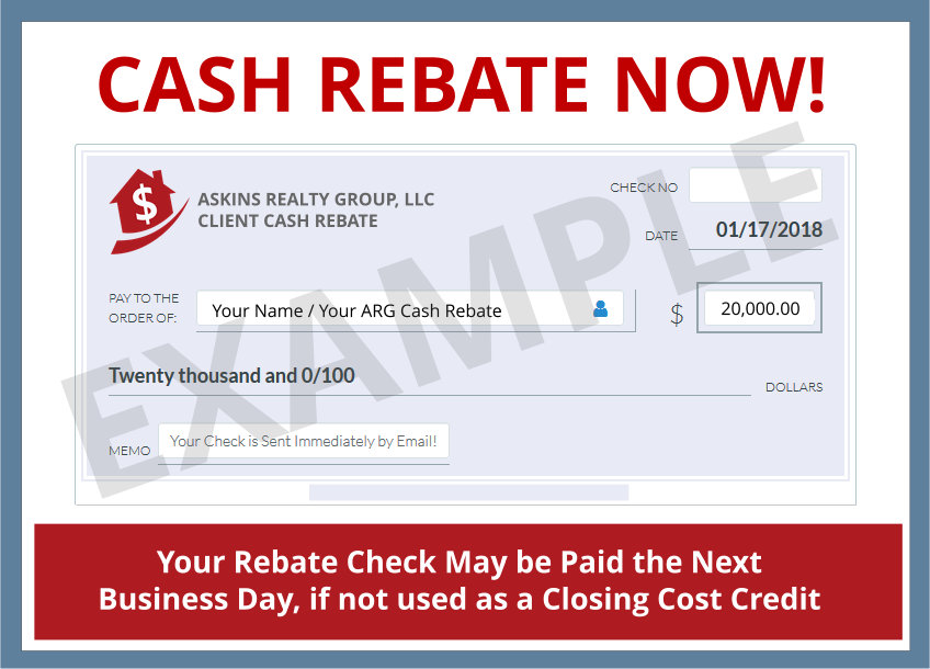 Cash Rebate NOW! Register to Get Your ARG New Home Buyer Cash Rebate